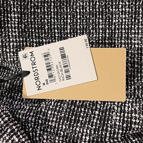 NWT Halogen Nordstrom Stretch Crop Tweed Jacket Black Medium - Picture 7 of 9